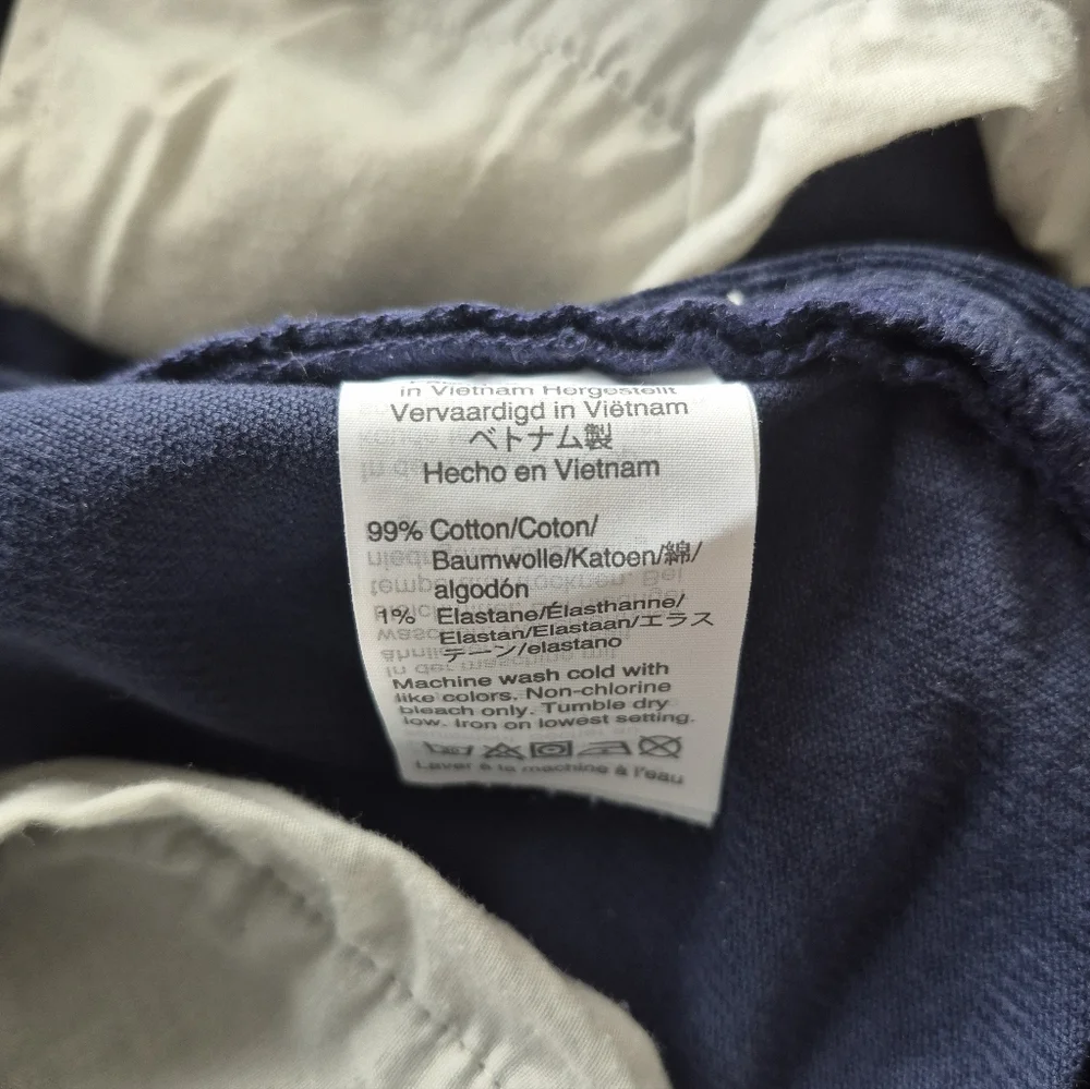J. Crew Men's Pants Navy Blue Corduroy Flex Slim Size 34 X 30